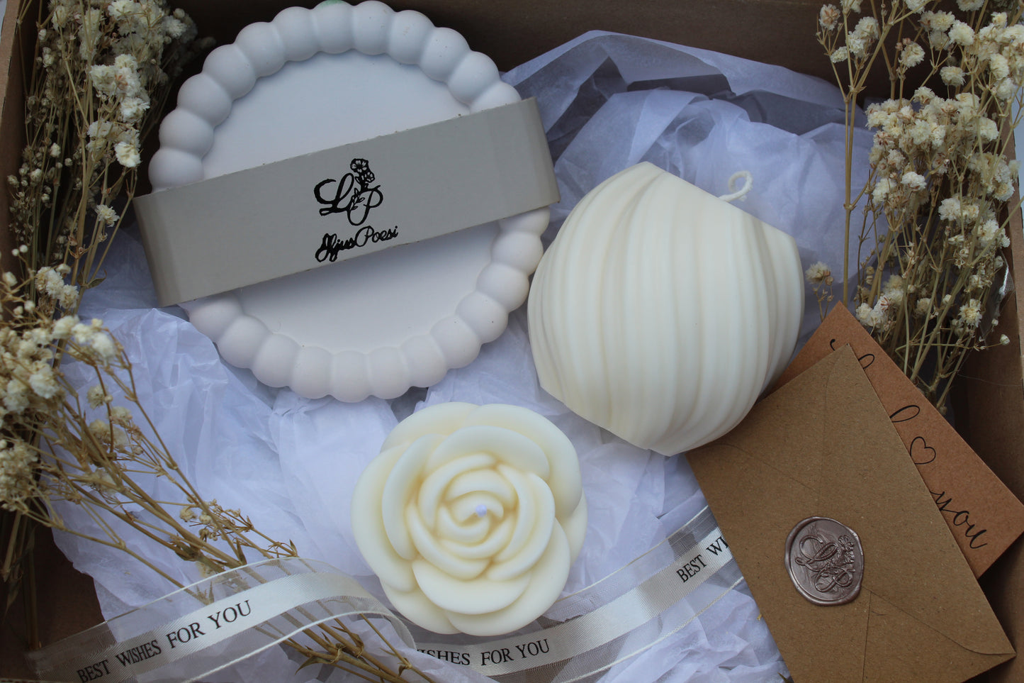 Stillhetens Set – Handgjorda ljus & harmonisk inredning i presentbox