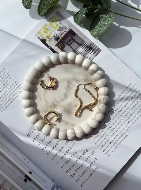 Marbella – Rund Handgjord Bricka för Ljus och Dekoration